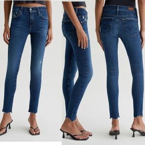 Adriano Goldschmied blue Wash the farrah skinny high rise ankle denim jeans 25R